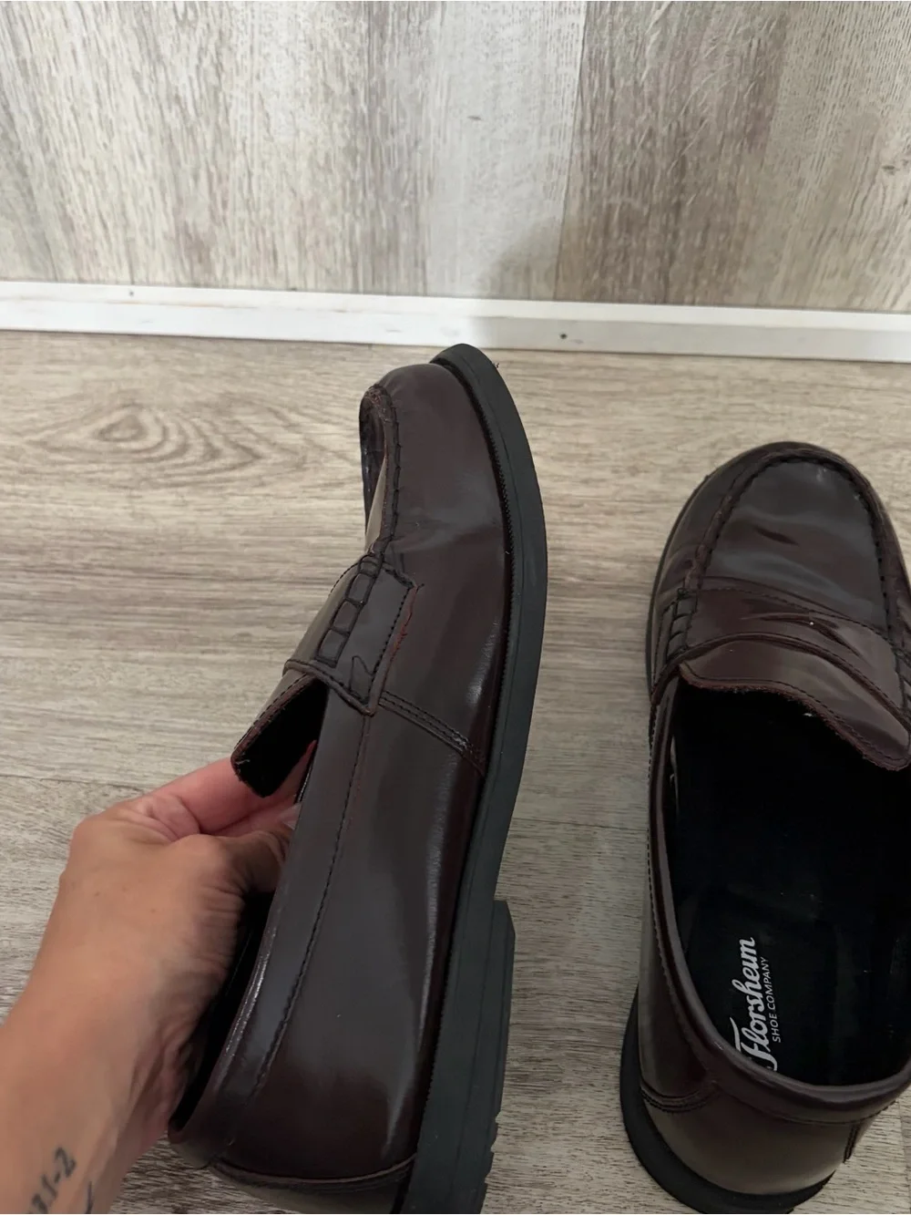 Florsheim Croquet Penny Loafer Jr. Dress shoes Boys Children Youth 6.5W burgundy